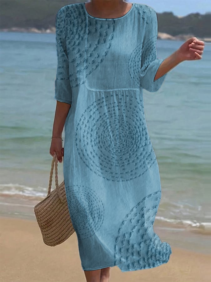 Vestido suelto de color sólido para mujer - Ligero