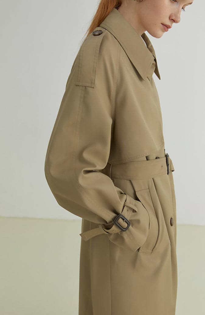 Abrigo Trench Melton - Elegante Doble Botonadura