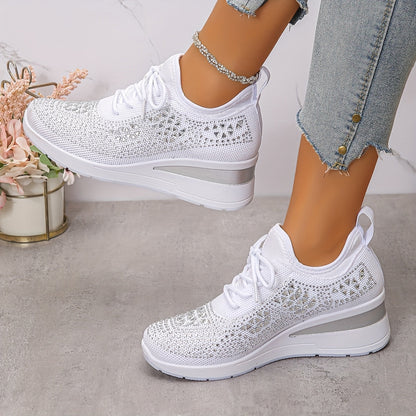 Zapatillas casuales - Transpirables para mujeres adornadas con cristales