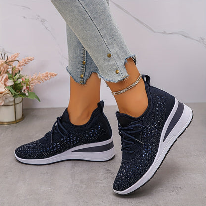 Zapatillas casuales - Transpirables para mujeres adornadas con cristales