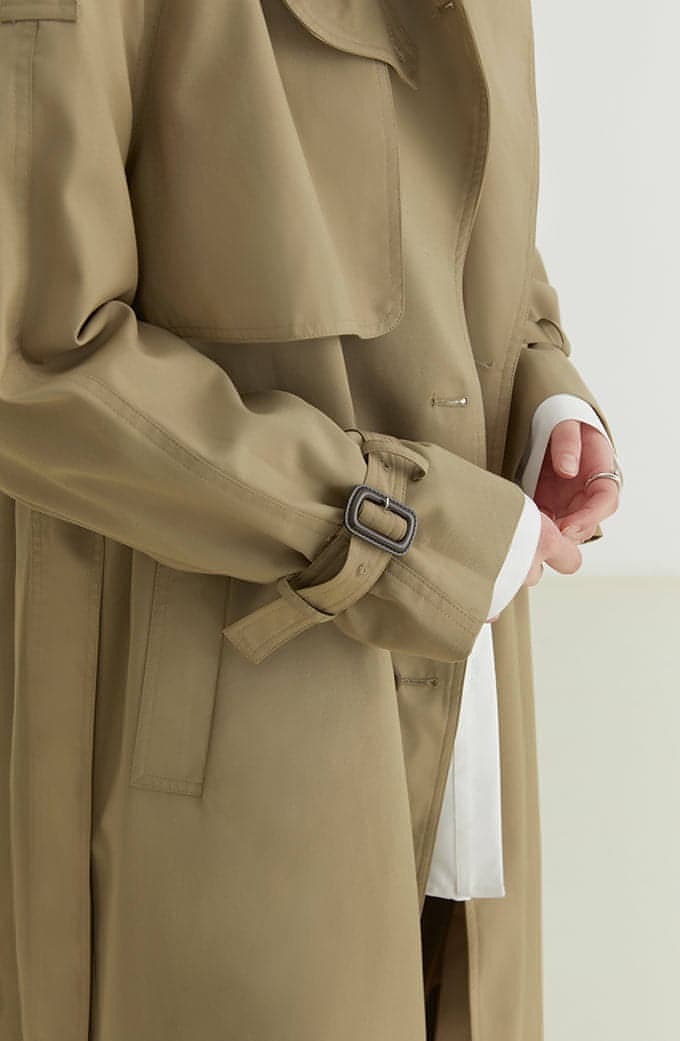 Abrigo Trench Melton - Elegante Doble Botonadura