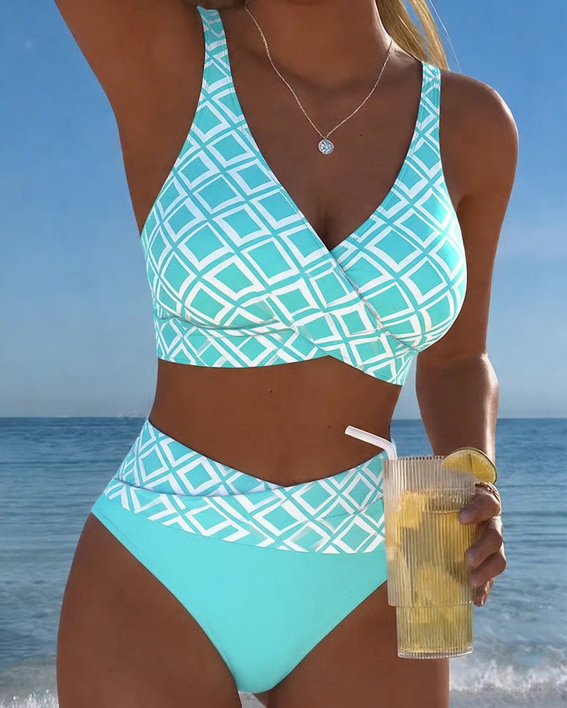 Diavèra — Conjunto de bikini con corte en forma de sujetador con estampado de diamante