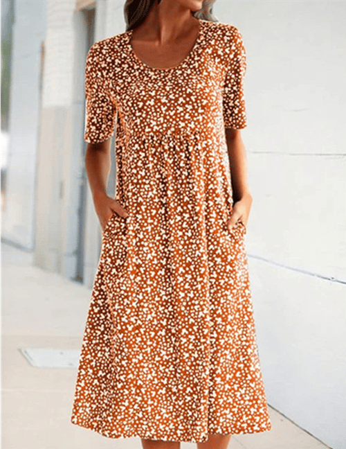 Vanny – Vestido Maxi con Bolsillos Florales
