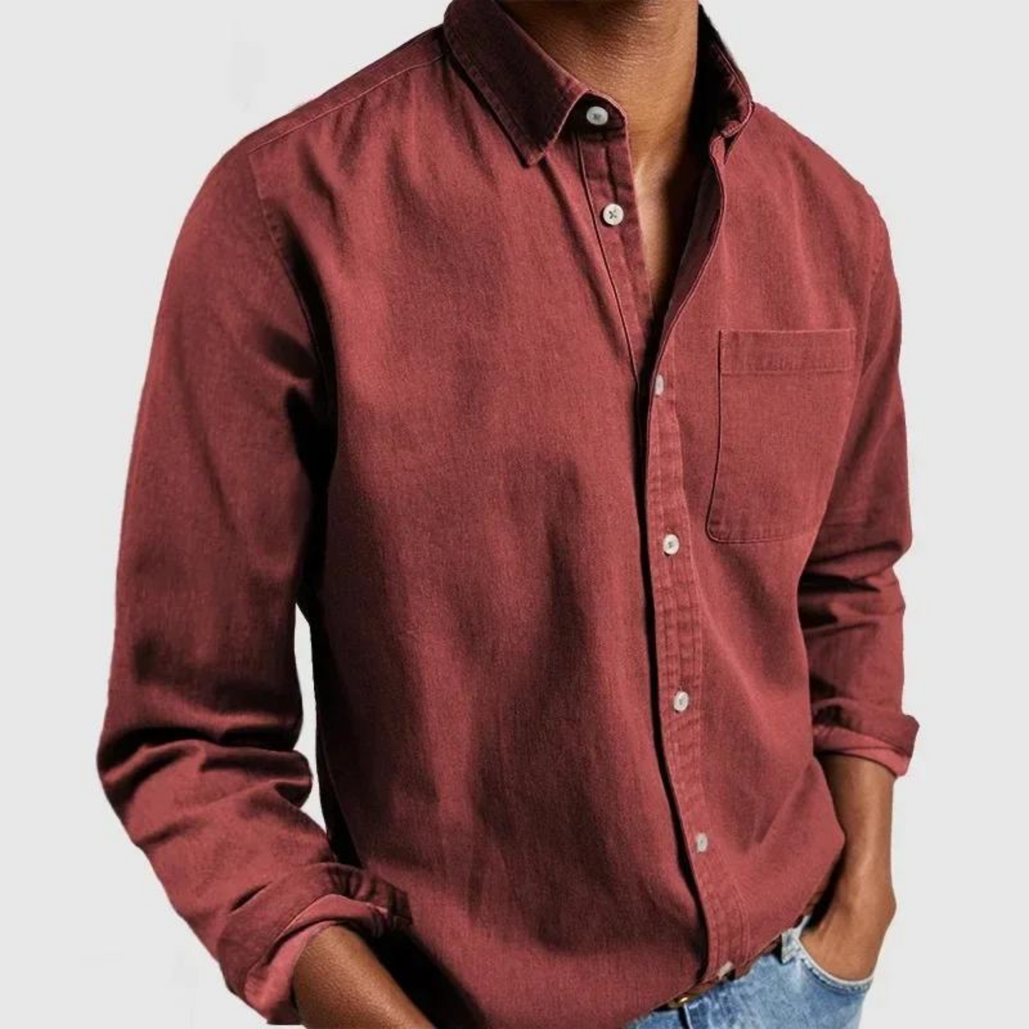 Camisa Cómoda para Hombre — Ajuste Relajado con Botones