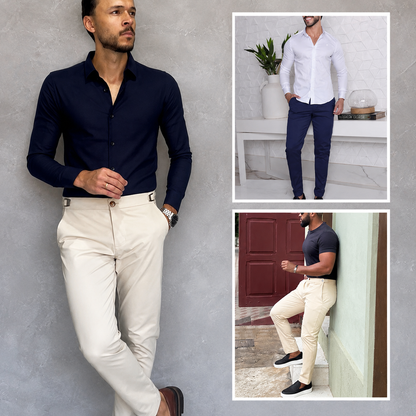 Fliwos — Pantalones Slim-Fit Elásticos