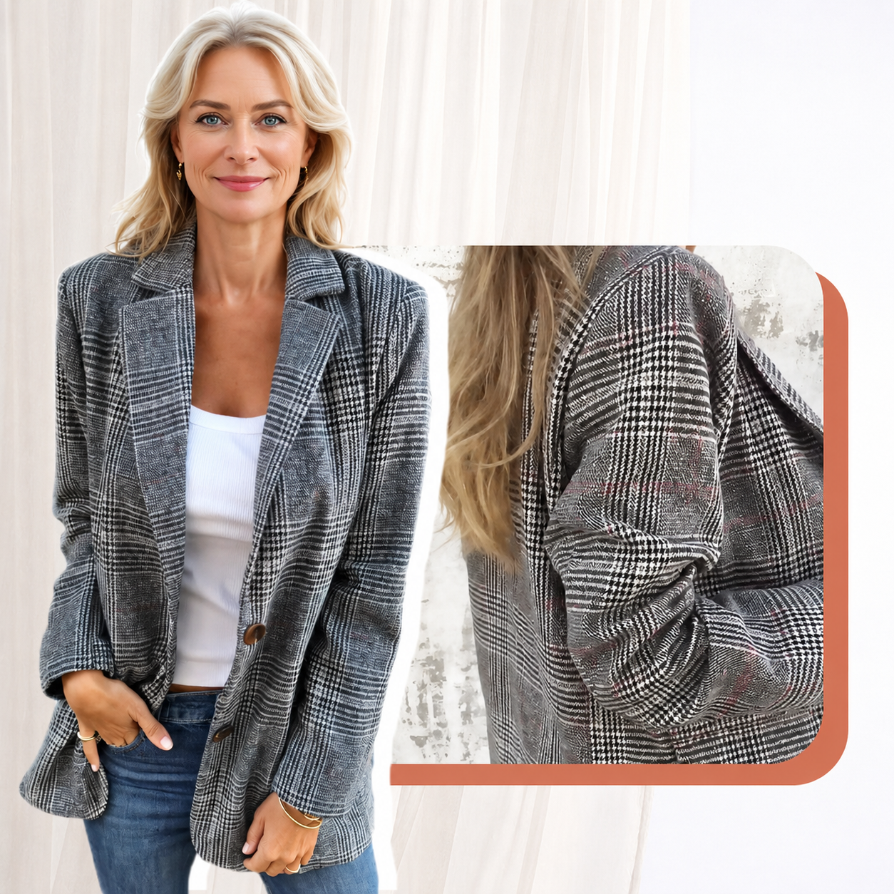Clarendon  —  Blazer de solapa a medida con cuadros