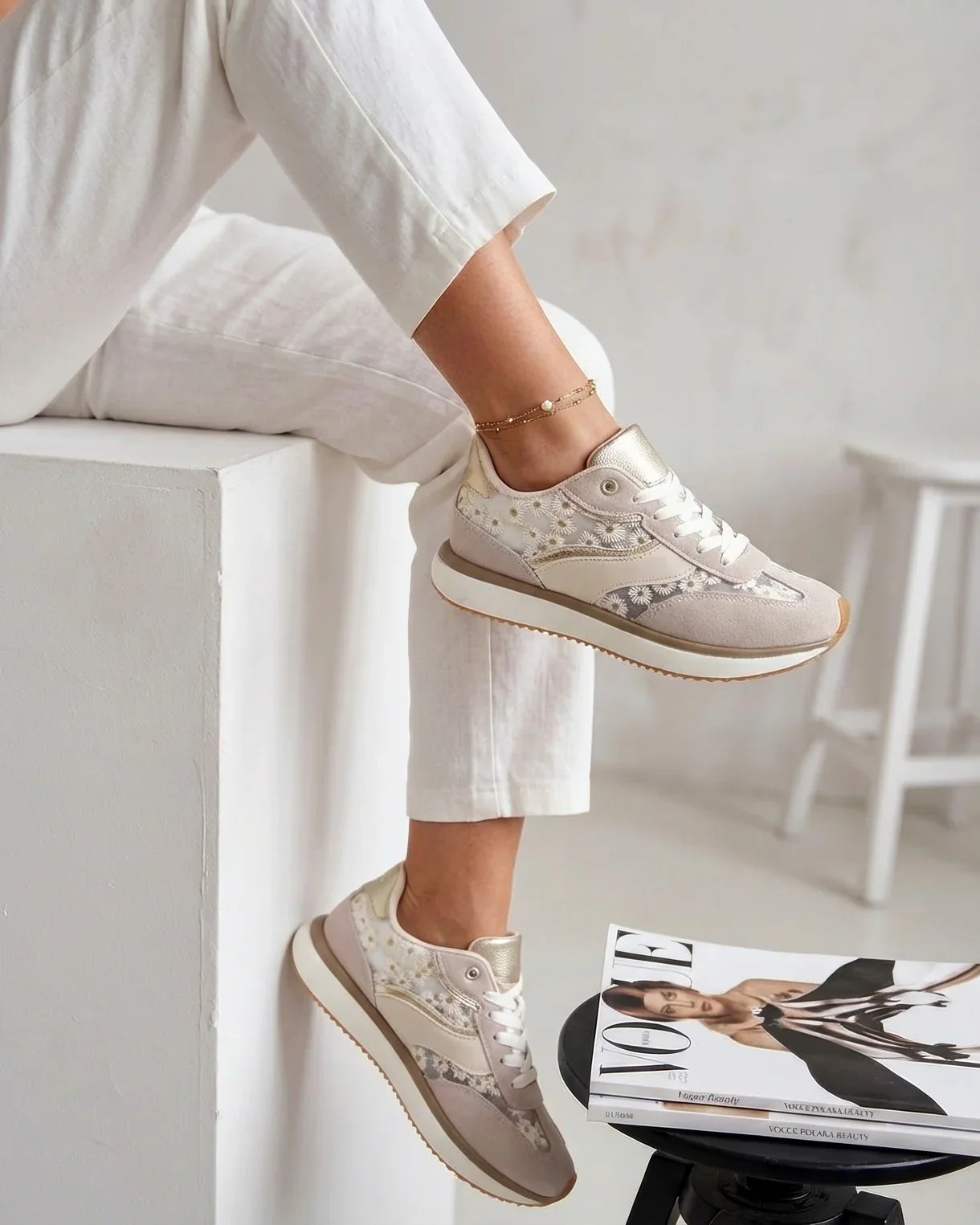 Fleur — Zapatillas de Declaración con Estampado Floral
