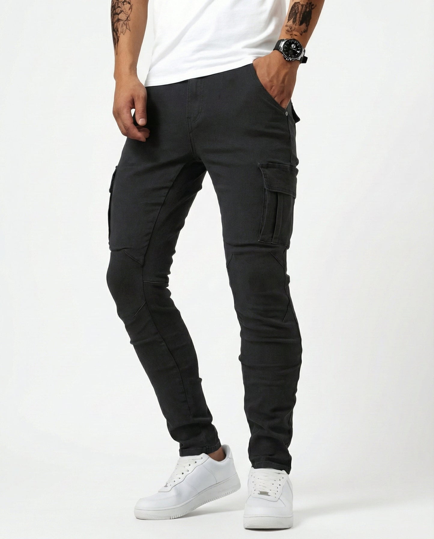 Pantalones Cargo Elásticos Navy - Cómodos y Estilosos