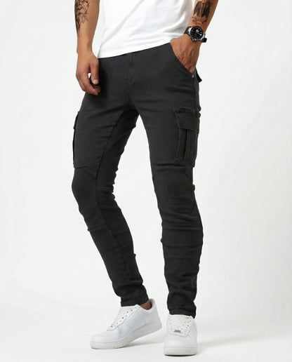 Pantalones Cargo Elásticos Navy - Cómodos y Estilosos