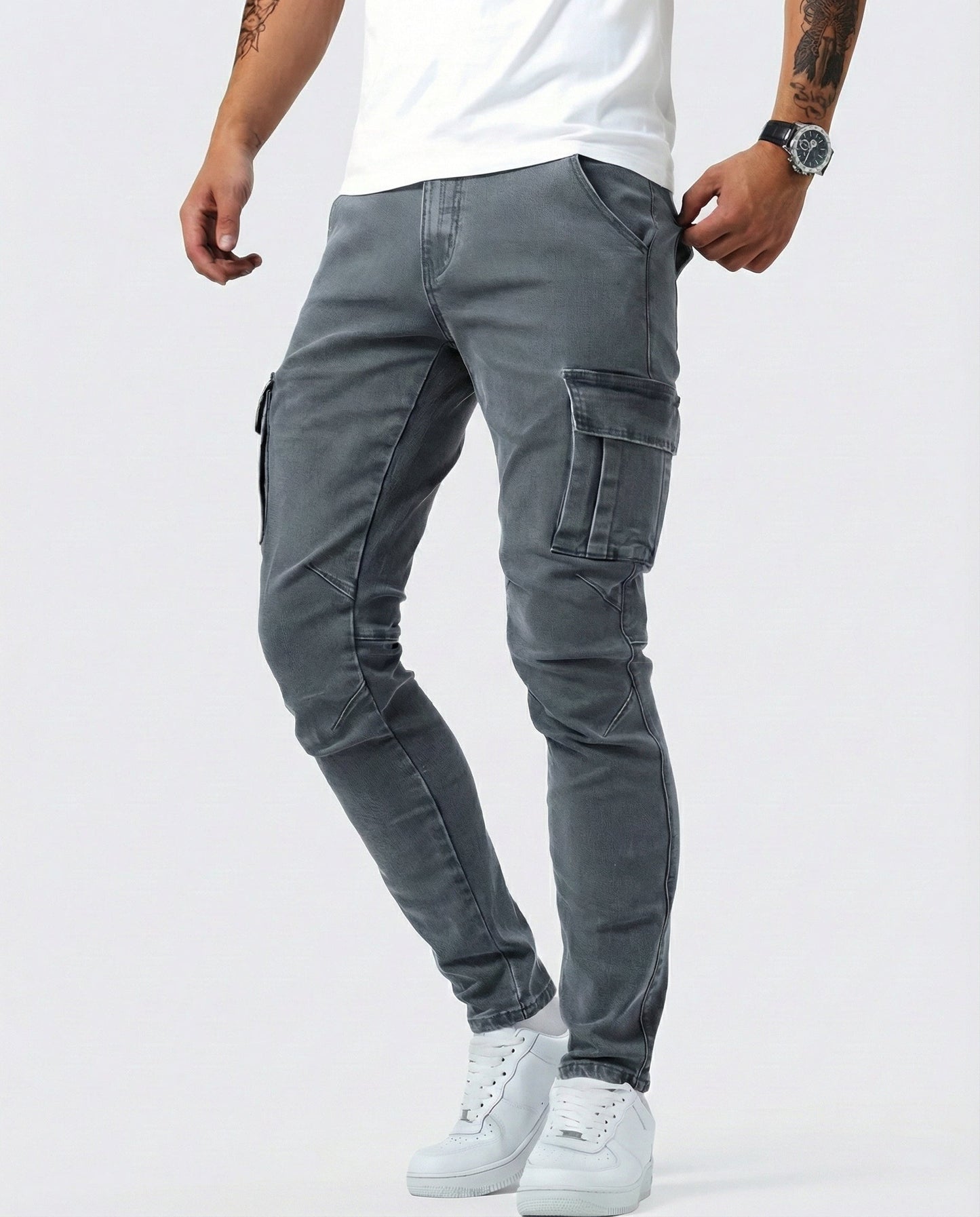 Pantalones Cargo Elásticos Navy - Cómodos y Estilosos