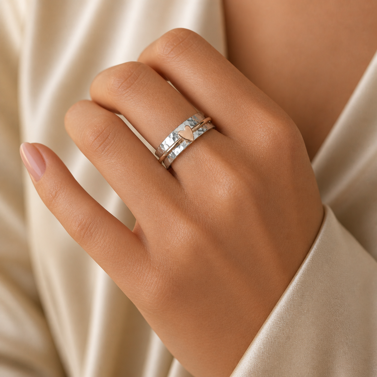 Herz — Anillo de Corazón de Plata