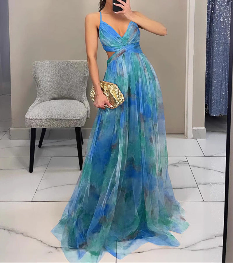 Elegancia Floral - Elegante Vestido Maxi