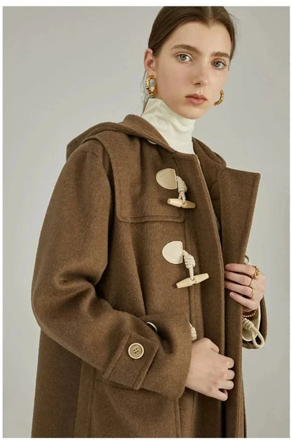 Abrigo de Lana Melton con Capucha