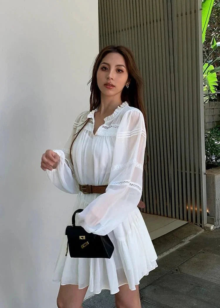 Vestido Camisa Blanco Estilo Francés - Chic y Cómodo Vestido