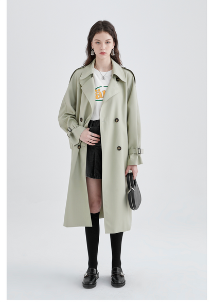 Trench Coat Británico de Largo Medio