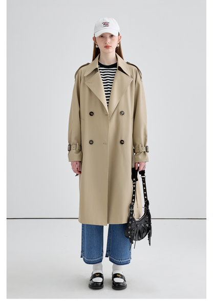 Trench Coat Británico de Largo Medio