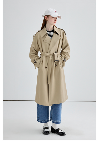 Trench Coat Británico de Largo Medio