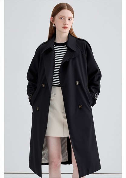 Trench Coat Británico de Largo Medio