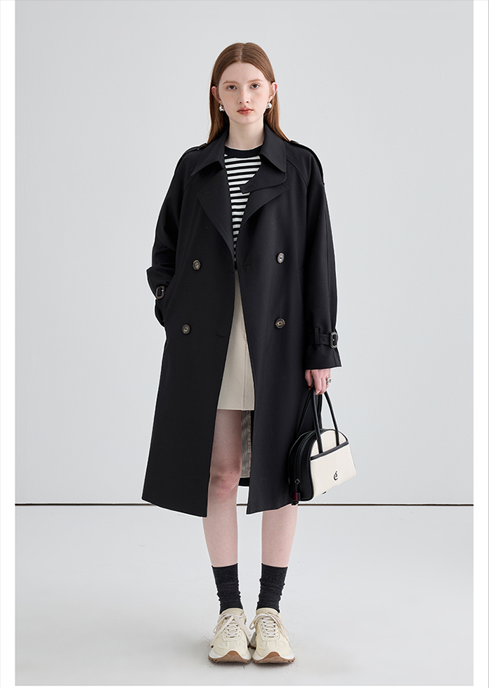 Trench Coat Británico de Largo Medio