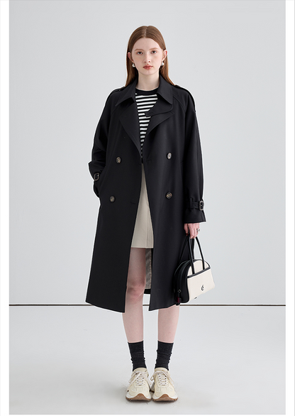 Trench Coat Británico de Largo Medio