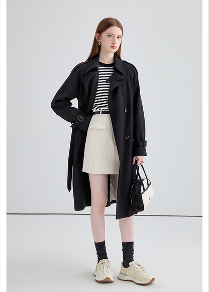 Trench Coat Británico de Largo Medio