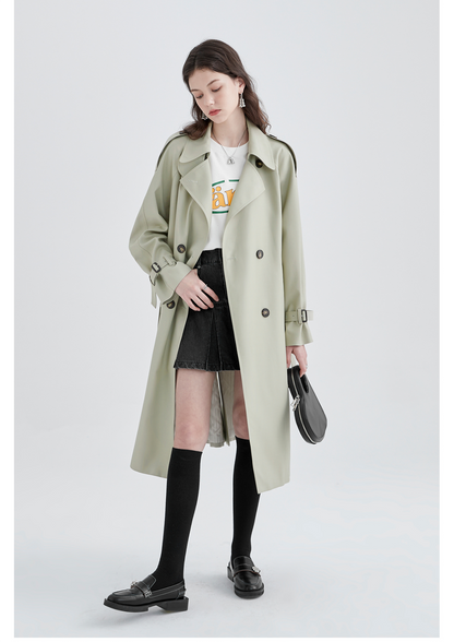 Trench Coat Británico de Largo Medio