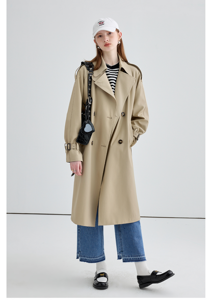Trench Coat Británico de Largo Medio