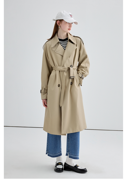 Trench Coat Británico de Largo Medio
