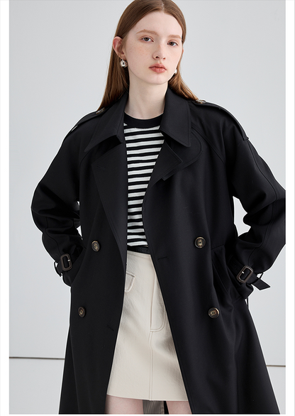 Trench Coat Británico de Largo Medio