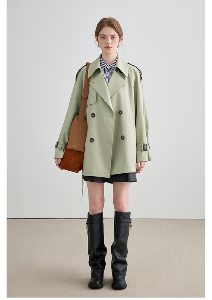 Trench Coat Británico de Largo Medio