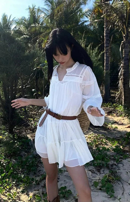 Vestido Camisa Blanco Estilo Francés - Chic y Cómodo Vestido