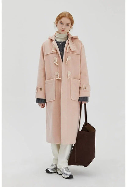 Abrigo de Lana Melton con Capucha