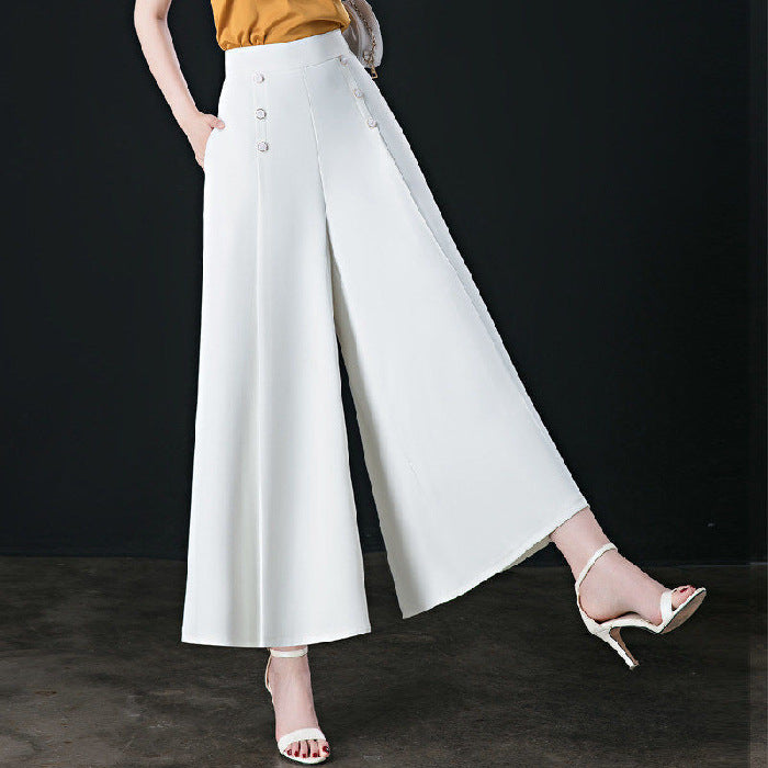 Hotishop - Pantalones plisados cómodos y elegantes con piernas anchas