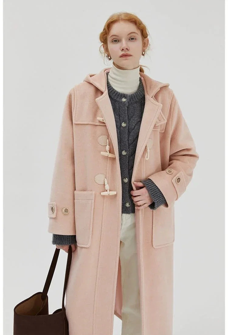 Abrigo de Lana Melton con Capucha