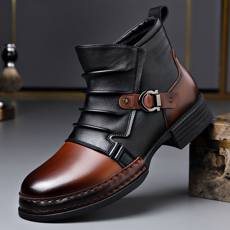 Botas de Cuero para Hombre - Elegante Bicolor