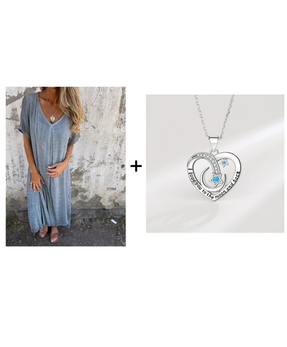 Vestido Midi Cómodo con Escote en V