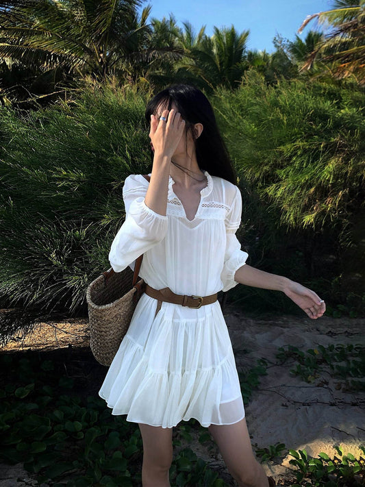 Vestido Camisa Blanco Estilo Francés - Chic y Cómodo Vestido