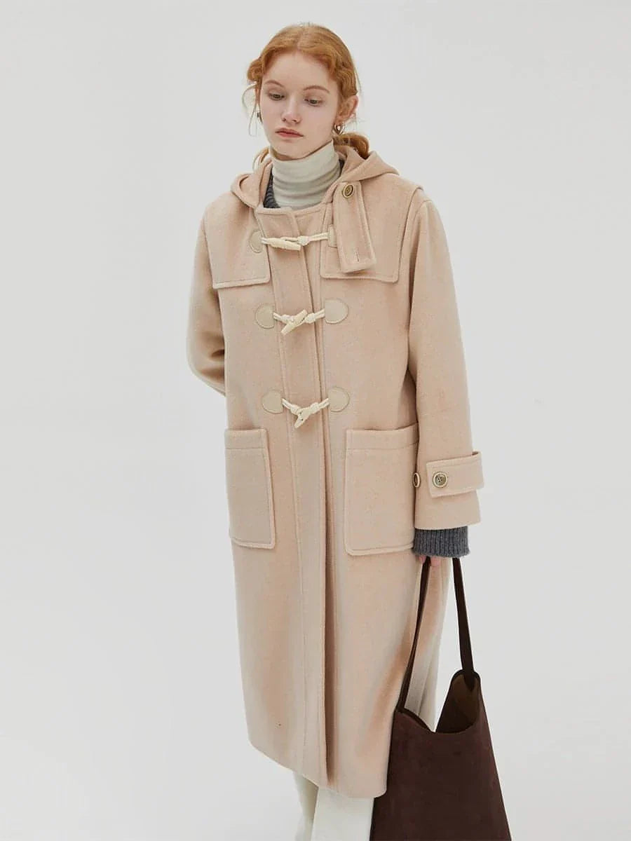 Abrigo de Lana Melton con Capucha