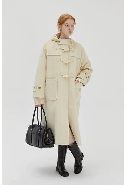 Abrigo de Lana Melton con Capucha