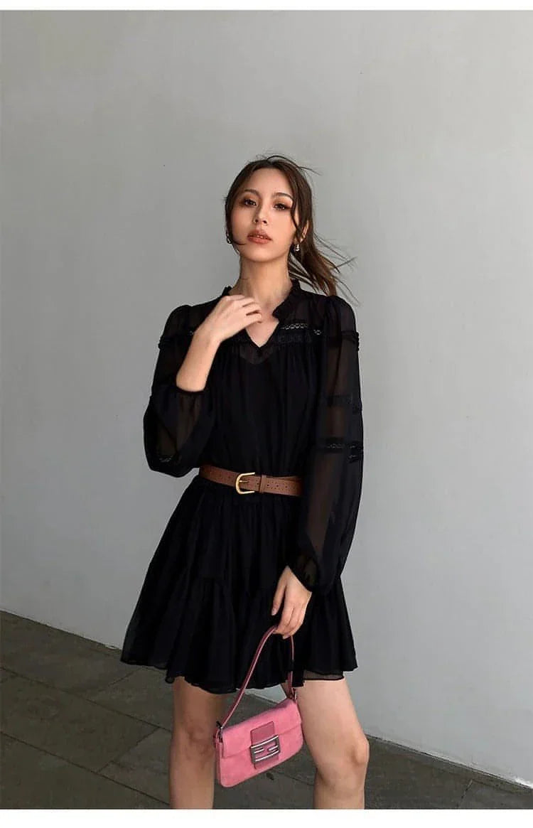 Vestido Camisa Blanco Estilo Francés de Verano