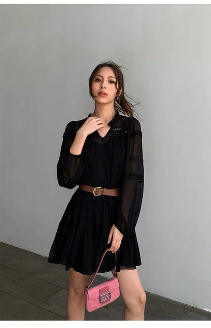 Vestido Camisa Blanco Estilo Francés de Verano