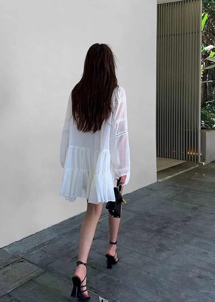 Vestido Camisa Blanco Estilo Francés - Chic y Cómodo Vestido