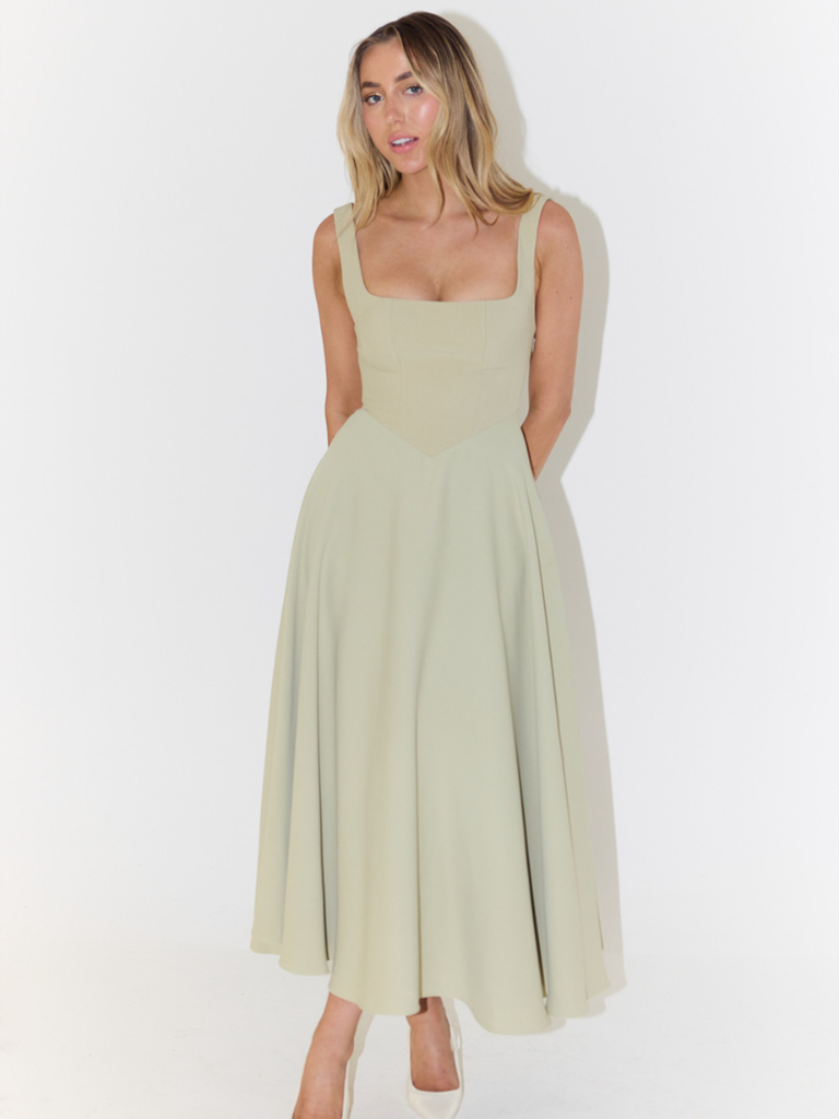 Melis Grace — Vestido Midi Elegante para Mujeres