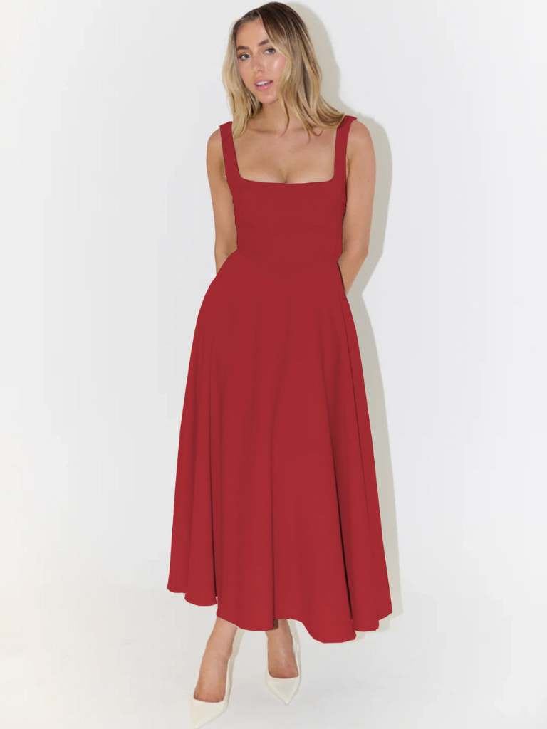 Melis Grace — Vestido Midi Elegante para Mujeres