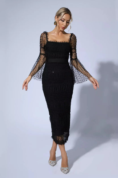 Vestido Midi — Malla de Lentejuelas