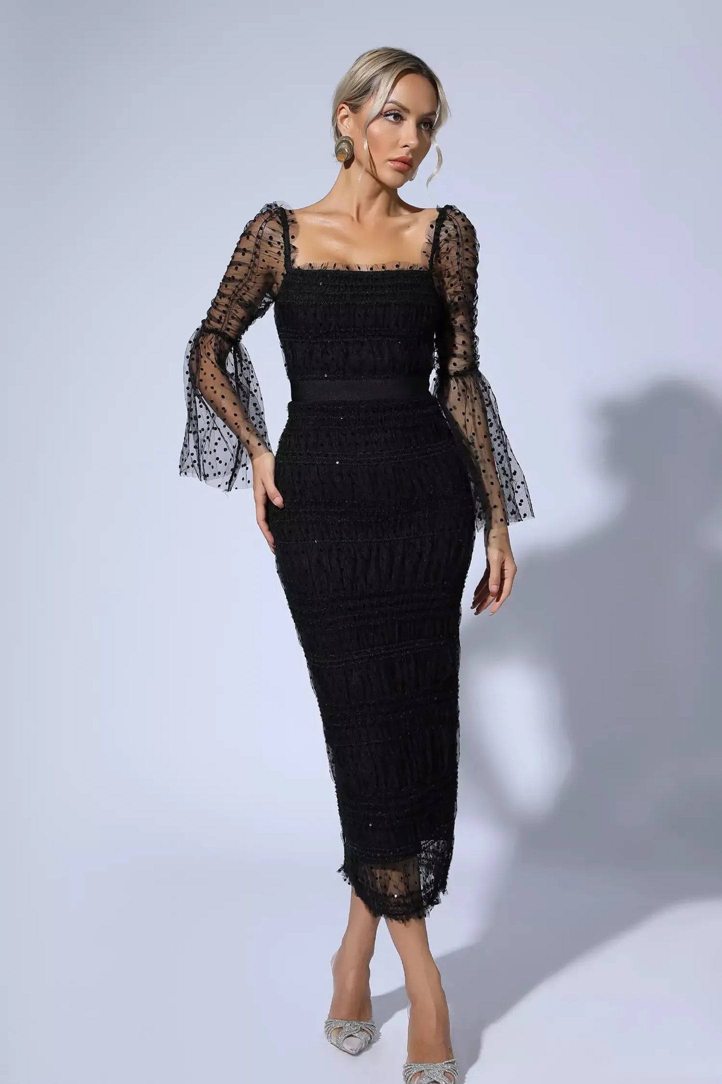 Vestido Midi — Malla de Lentejuelas