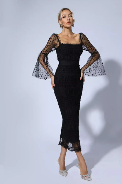 Vestido Midi — Malla de Lentejuelas