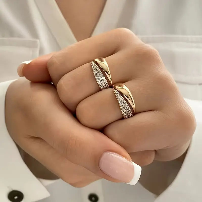 Anillo de Solidaridad Brillante — Ajustable en Oro