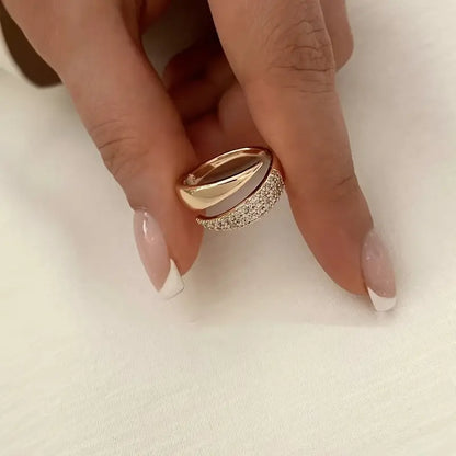 Anillo de Solidaridad Brillante — Ajustable en Oro