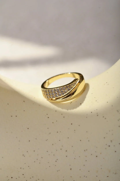 Anillo de Solidaridad Brillante — Ajustable en Oro